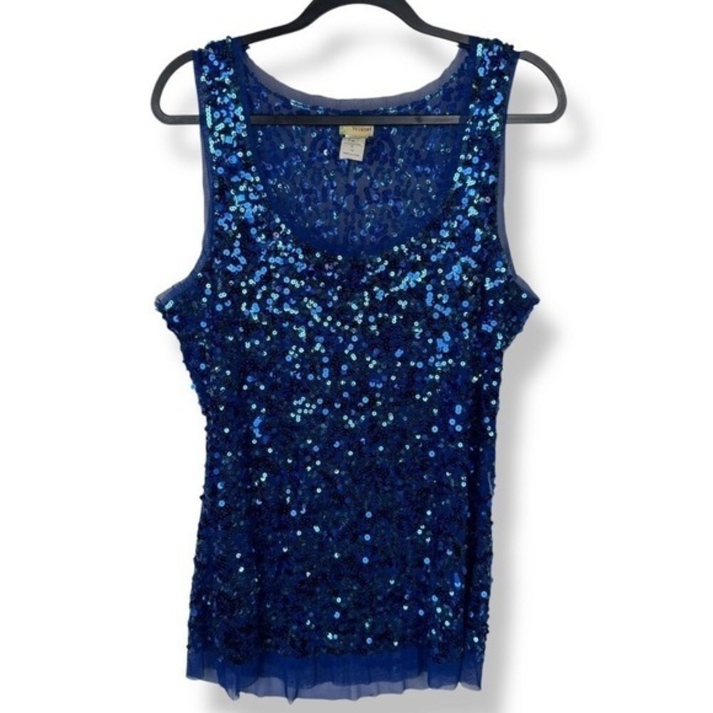 Y2K Wildcat Sequin Tunic Tank Top Womens Size‎ 1X Glam Festival Party Rave Disco